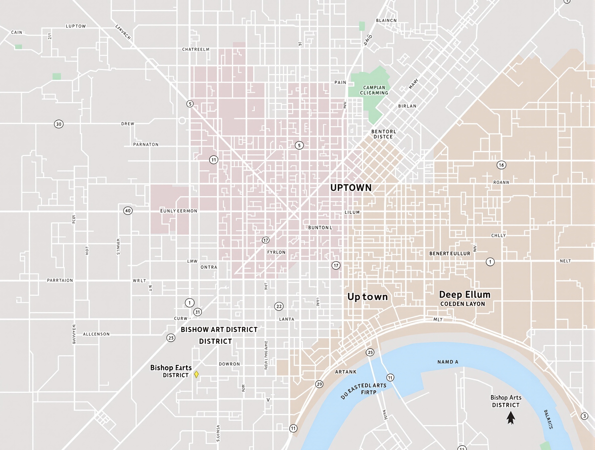 Map of Dallas neighborhoods served by local mortgage companies