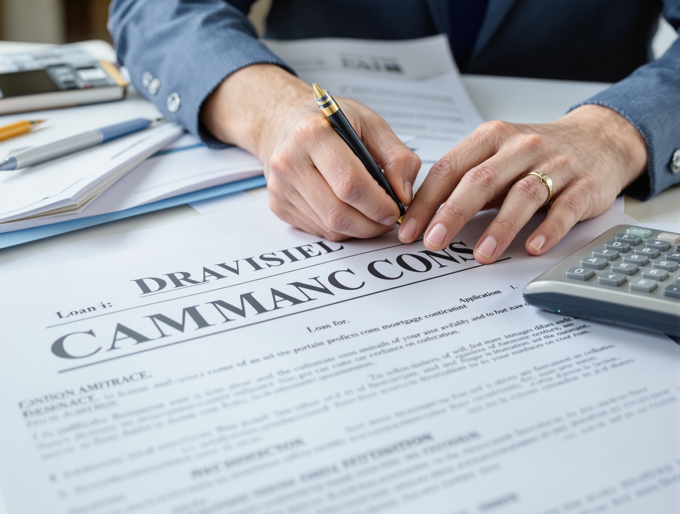 Homebuyer signing mortgage documents with Dallas lender